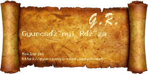 Gyurcsányi Róza névjegykártya